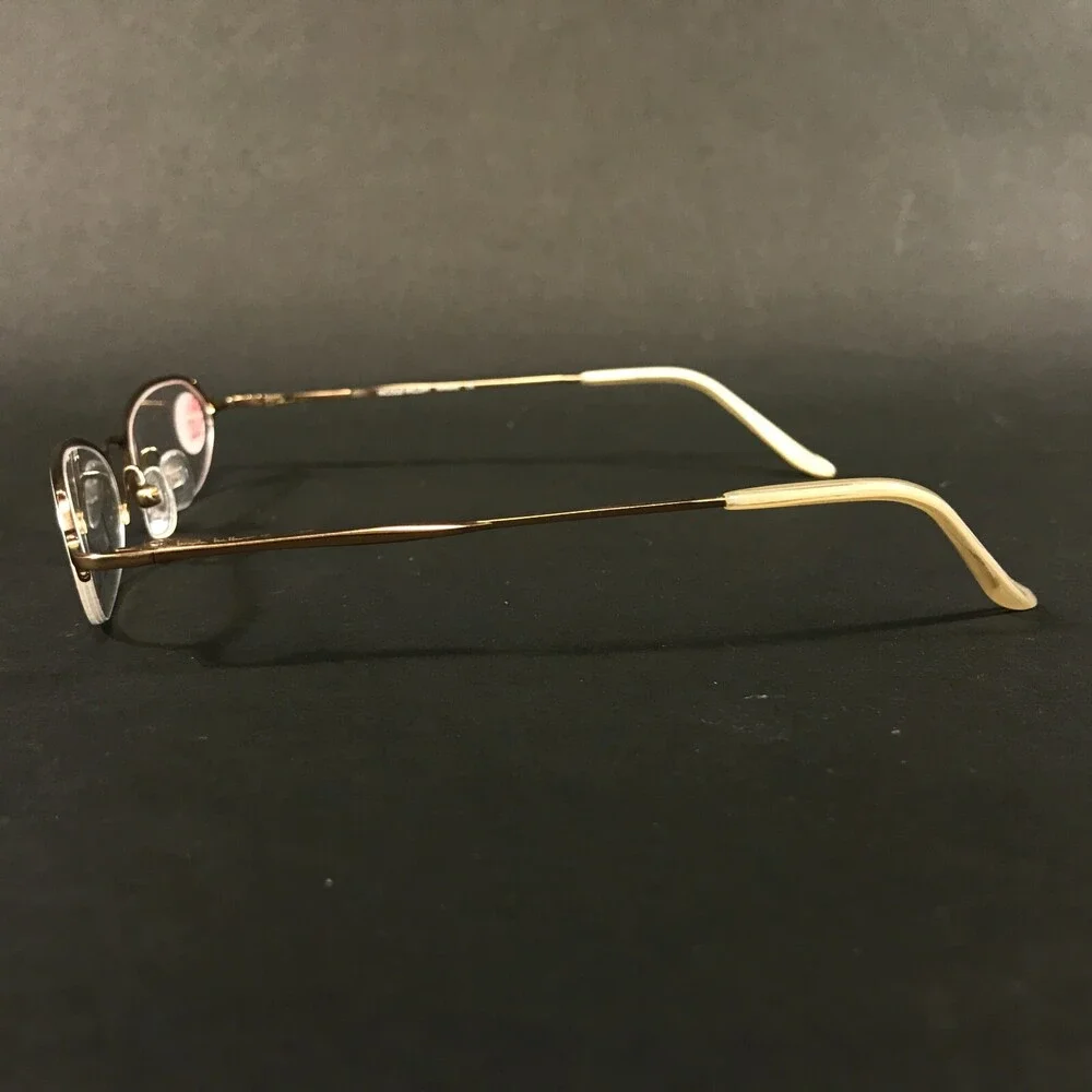 Nicole Miller Eyeglasses Frames Kimono Serene Gold Round Half Rim 49-18-135